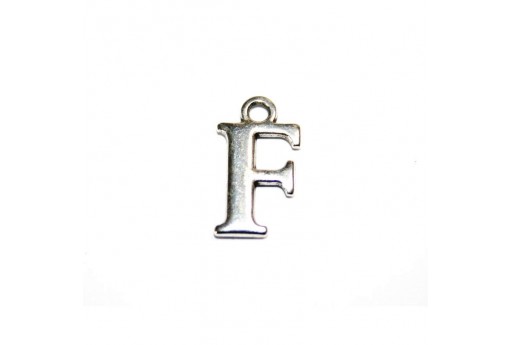 Antique Silver Plated Alphabet Charms Letter F 12mm - 2pcs-perlinebijoux.com-