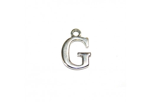 Antique Silver Plated Alphabet Charms Letter G 12mm - 2pcs-perlinebijoux.com-