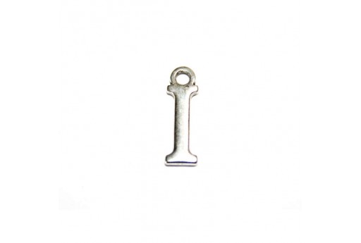 Antique Silver Plated Alphabet Charms Letter I 12mm - 2pcs-perlinebijoux.com-