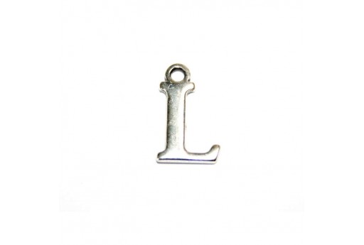 Charms Alfabeto Metallo Zama Lettera L 12mm - 2pz-perlinebijoux.com-