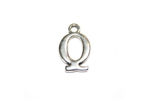 Antique Silver Plated Alphabet Charms Letter Q 12mm - 2pcs-perlinebijoux.com-