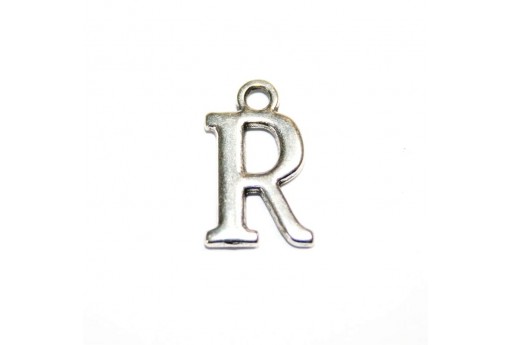 Antique Silver Plated Alphabet Charms Letter R 12mm - 2pcs-perlinebijoux.com-