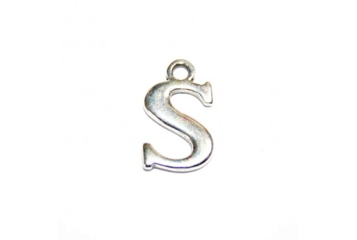 Antique Silver Plated Alphabet Charms Letter S 12mm - 2pcs-perlinebijoux.com-