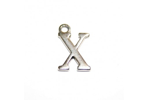 Antique Silver Plated Alphabet Charms Letter X 12mm - 2pcs-perlinebijoux.com-