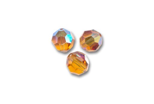 Round Swarovski 5000 Topaz AB 6mm - 5pcs