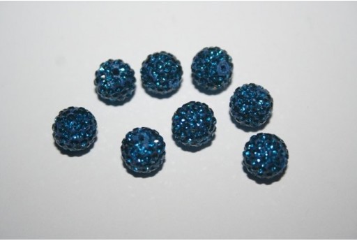 Perlina Pave' Blue Sfera 8mm RE0829