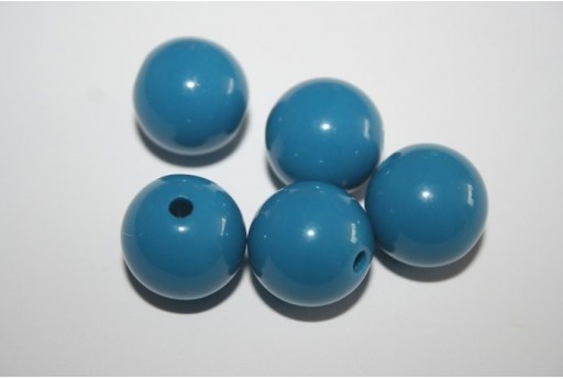 Perline Acrilico Azzurro Sfera 16mm - 20pz