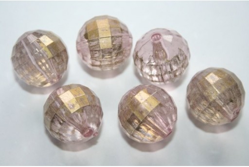 12 Perline Acrilico Rosa Sfera 16mm AC88A