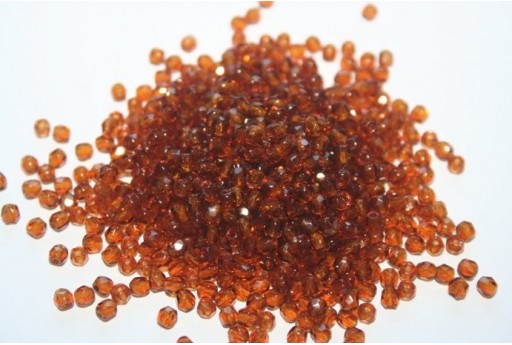 Perline Mezzi Cristalli Dark Topaz 3mm - 60pz