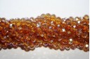 Chinese Crystal Beads Faceted Rondelle Amber AB 6x4mm - 90pcs